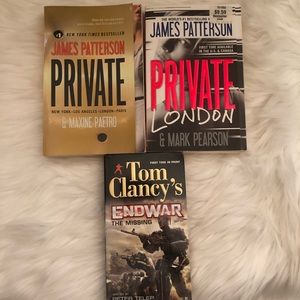 James Patterson and Clancy paperback books